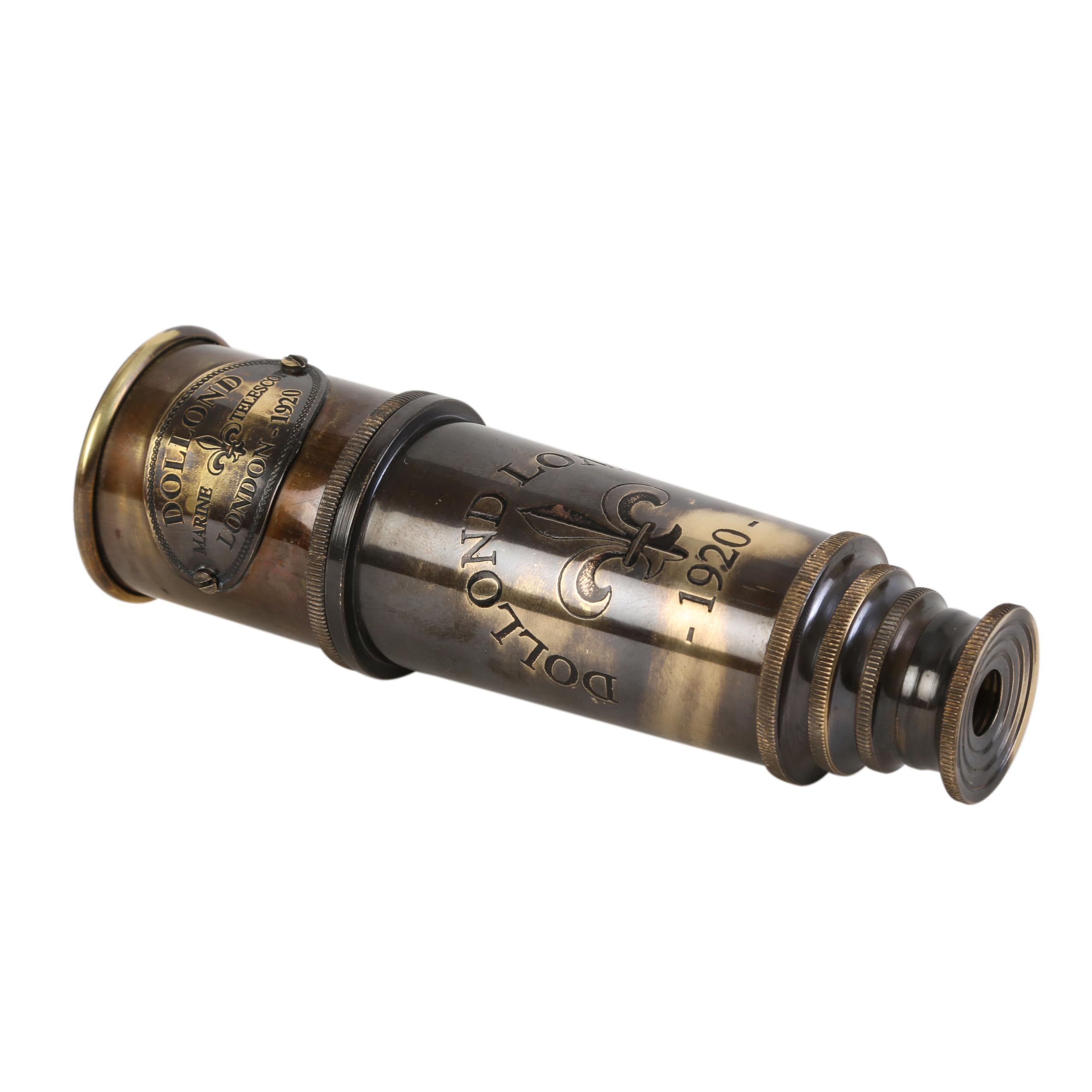 US HANDICRAFTS 1920 Marine Telescope extended to 15 inches for long-range viewing.