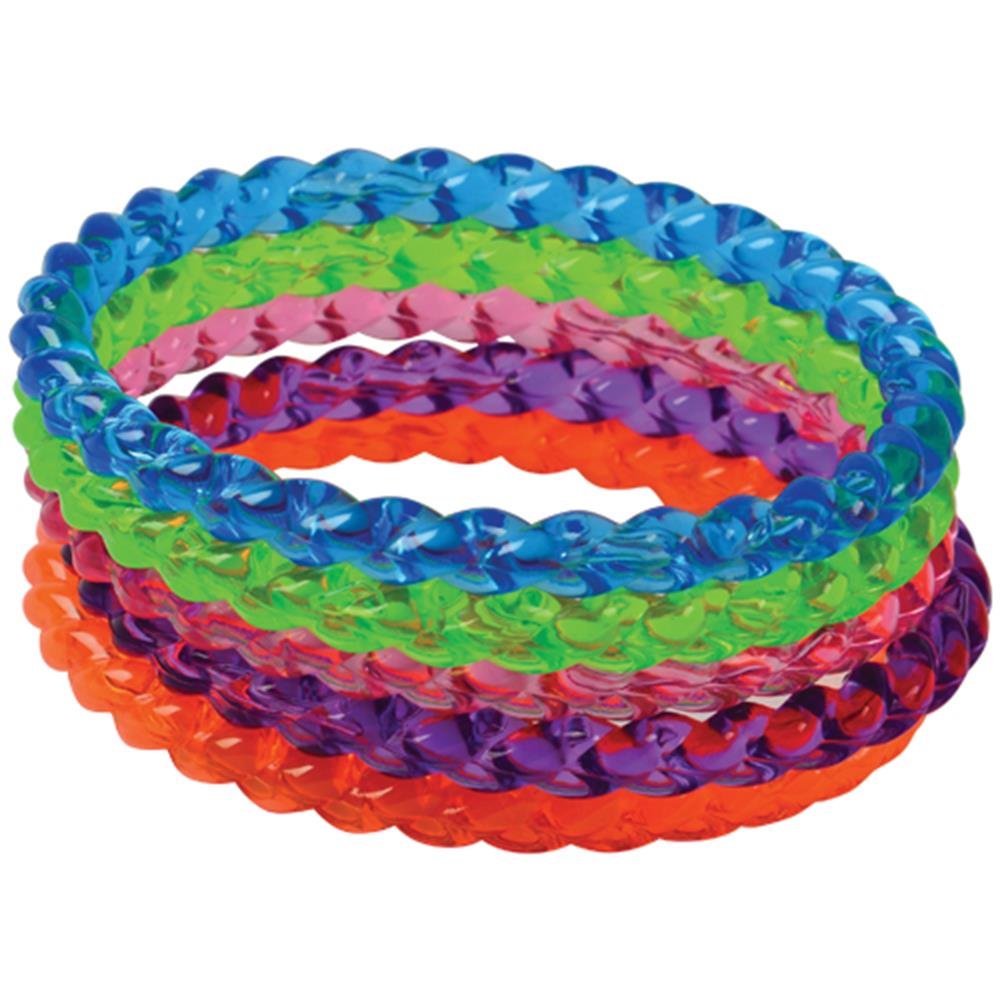 US Toy crystal plastic bangle bracelets in vibrant colors for dress-up and pretend play.