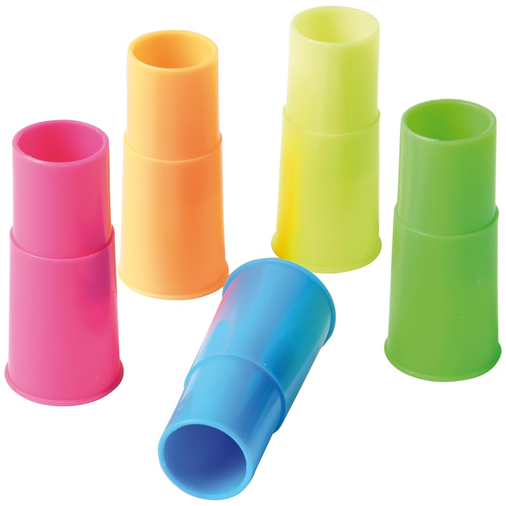 U.S. Toy Siren Whistle close up in neon colors for easy spotting.