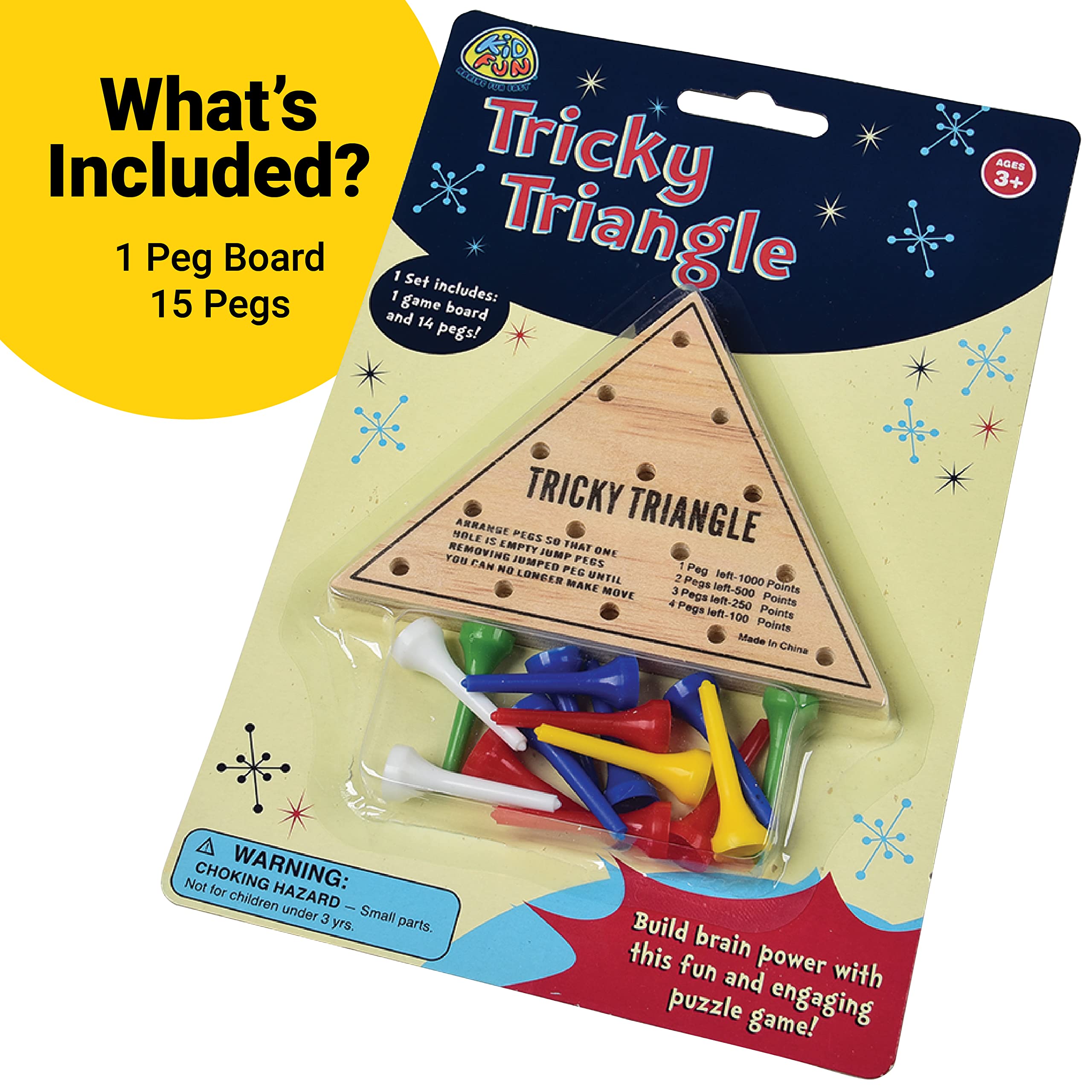 U.S. Toy Tricky Triangle Game blister-card packaging ideal for gifting.