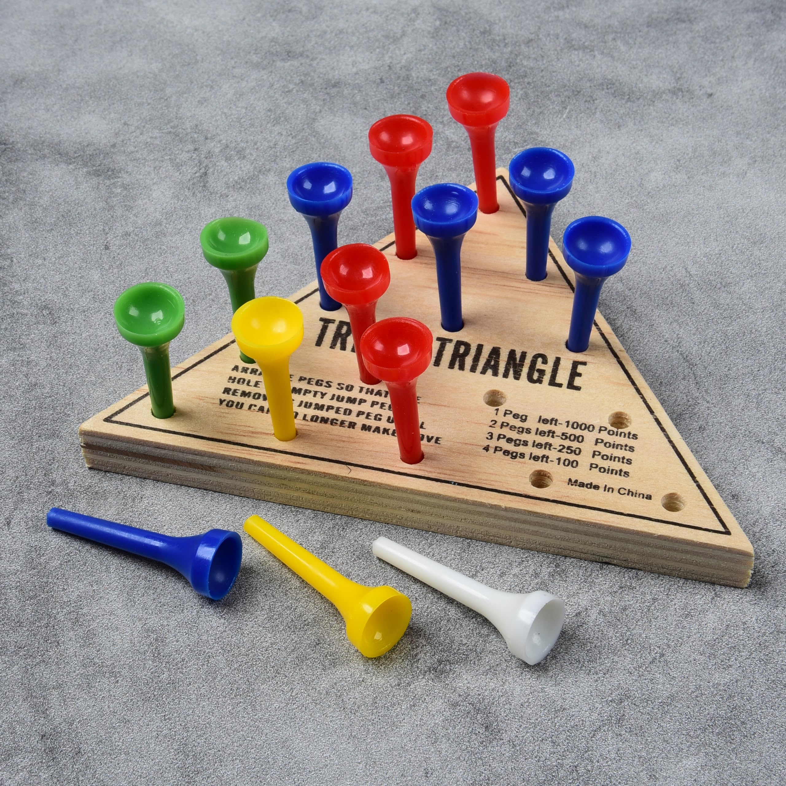 U.S. Toy Tricky Triangle Game educational peg solitaire for family play.