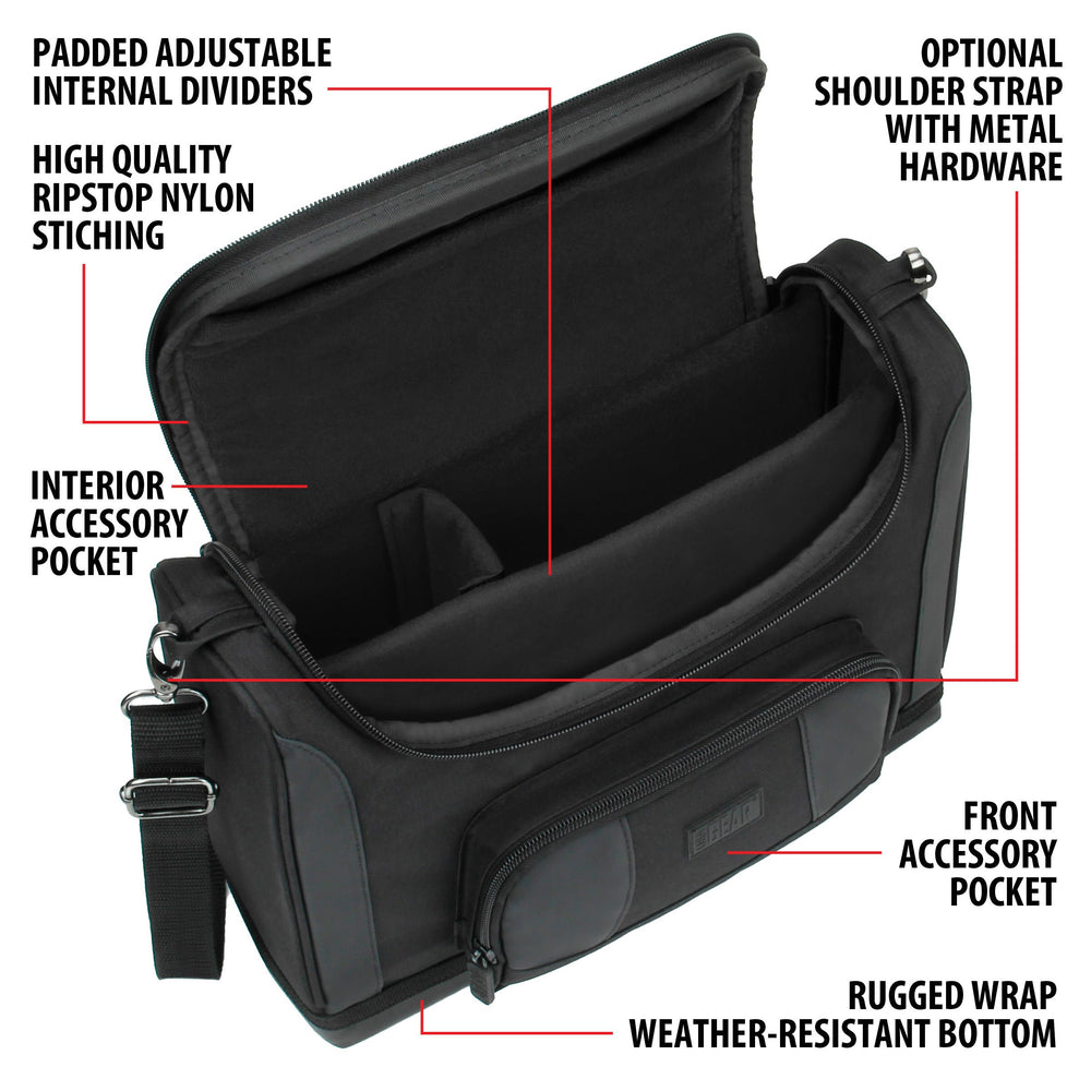 USA Gear bag with shoulder strap enables hands-free transport to games