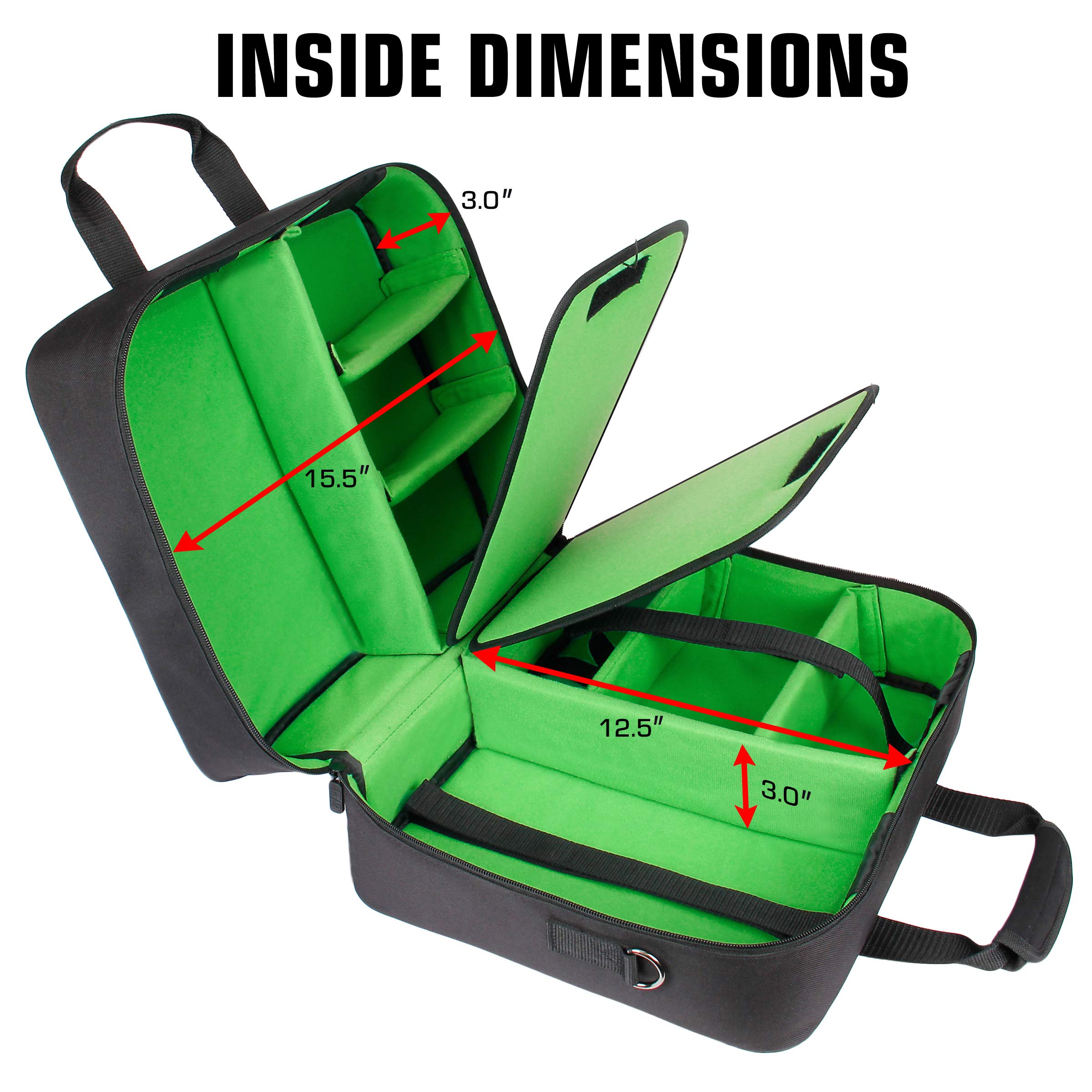 USA Gear XL spacious design holds multiple decks and large card boxes.