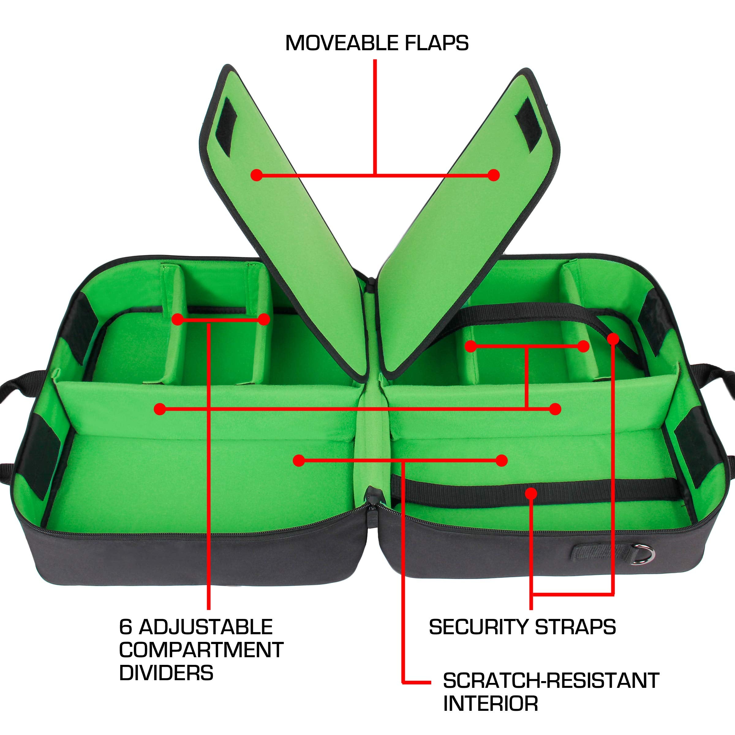 USA Gear XL weather-resistant nylon shields contents from rain and scratches.