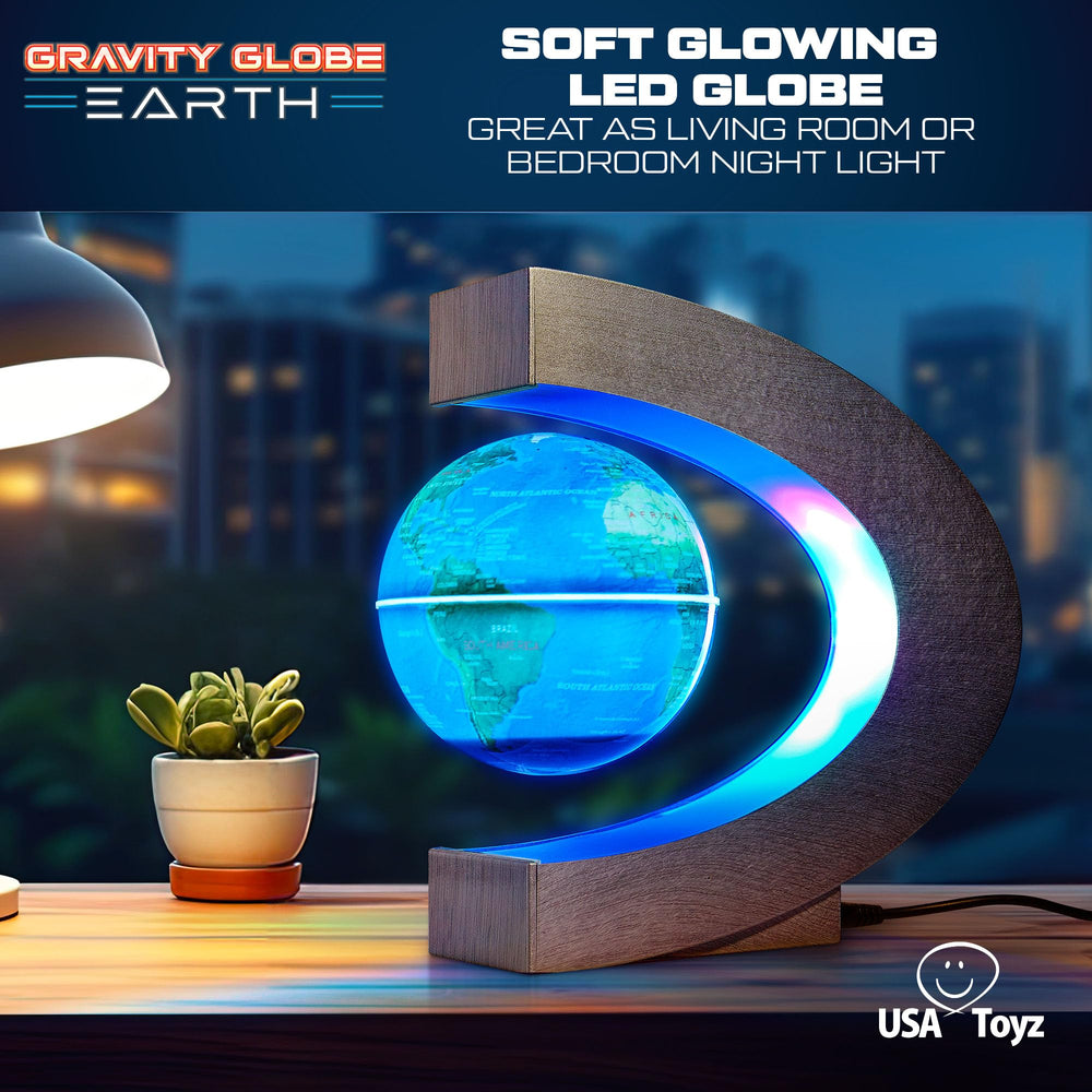USA Toyz Gravity Globe Earth floats and spins for a captivating desk feature
