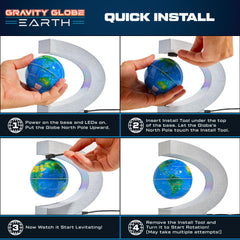 USA Toyz Gravity Globe Earth LEDs cycle colors for ambient mood lighting