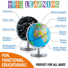 USA Toyz globe shows night sky with constellations for stargazing