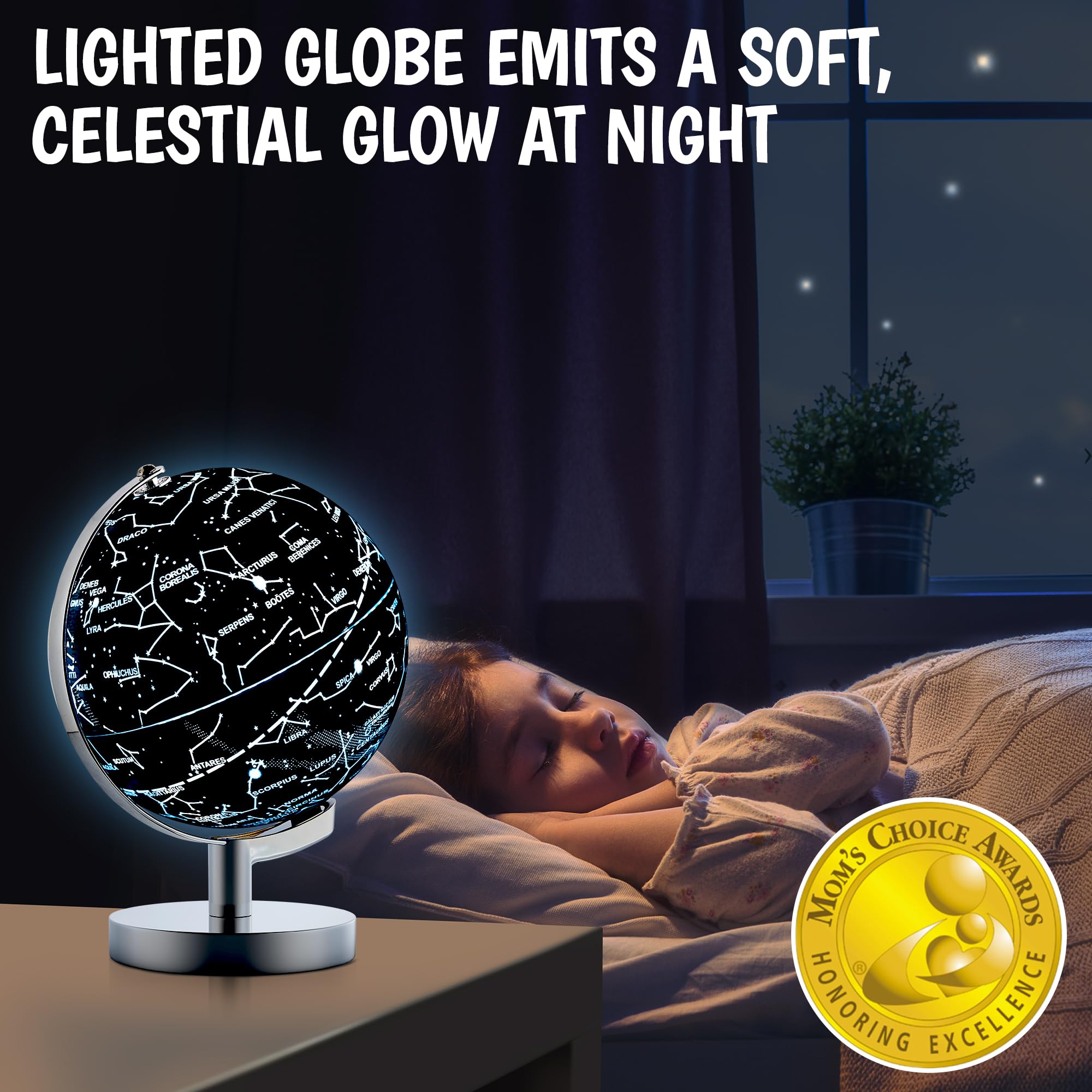 USA Toyz globe rotates 360 degrees for viewing from any angle