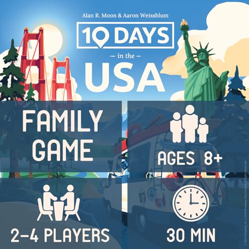 USAOPOLY 10 Days in the USA destination tiles for strategic planning