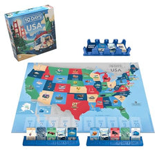 USAOPOLY 10 Days in the USA transportation tiles enable route planning