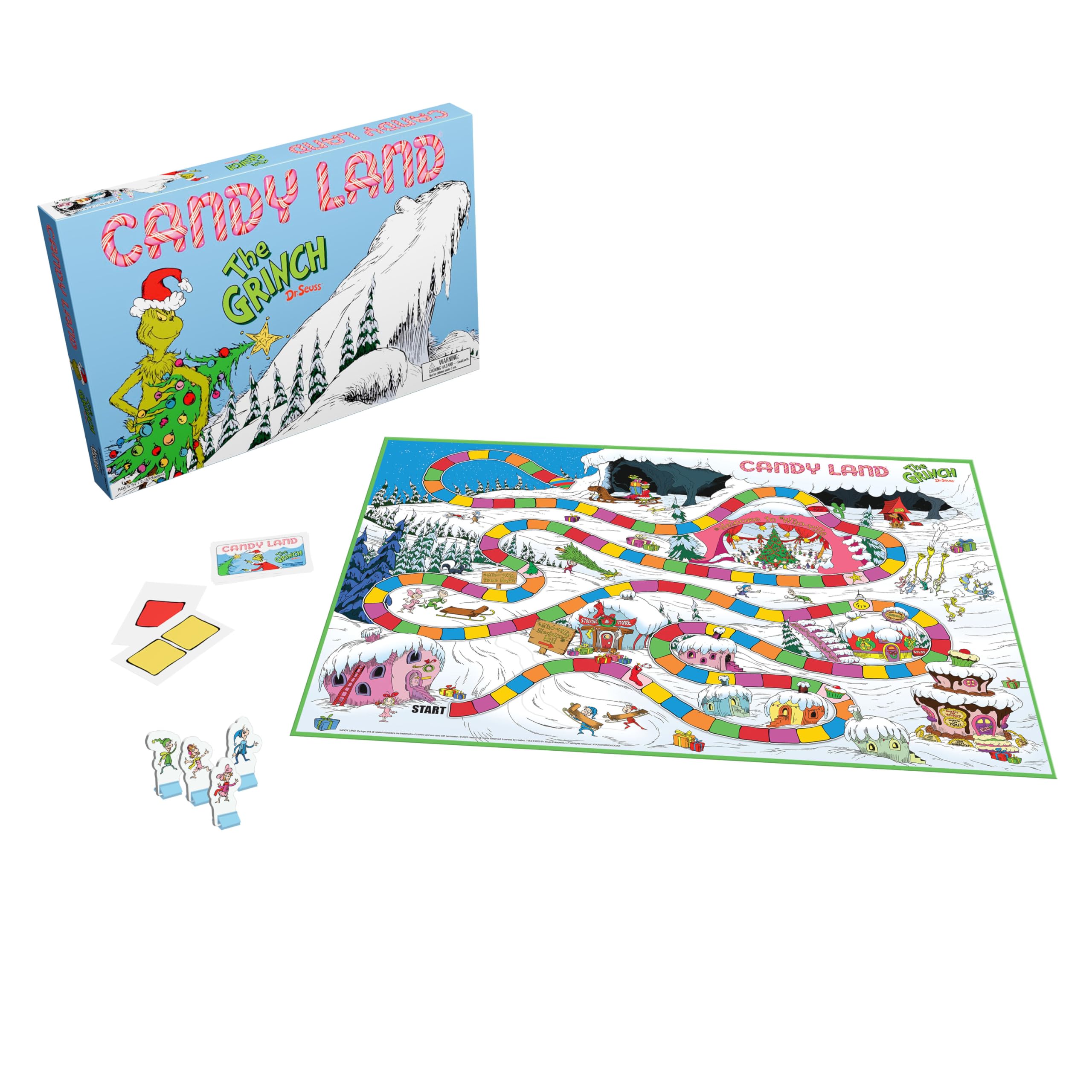 USAOPOLY Candy Land Grinch board path winds toward Mt. Crumpit.