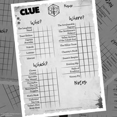 USAOPOLY CLUE Critical Role villain clue cards fuel twist-filled investigations