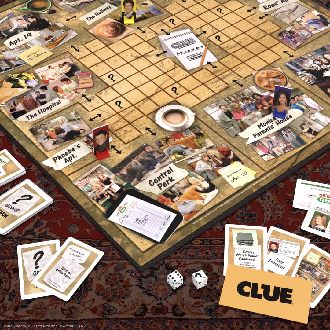 USAOPOLY CLUE Friends dice for dynamic turns and strategy.