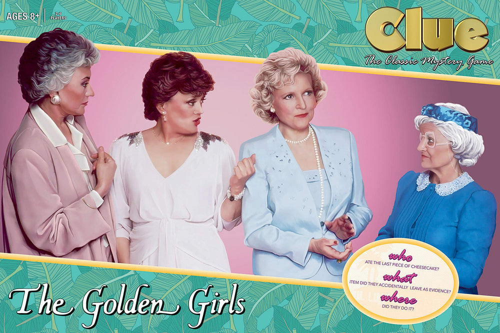USAOPOLY Clue Golden Girls family game night ready for six players