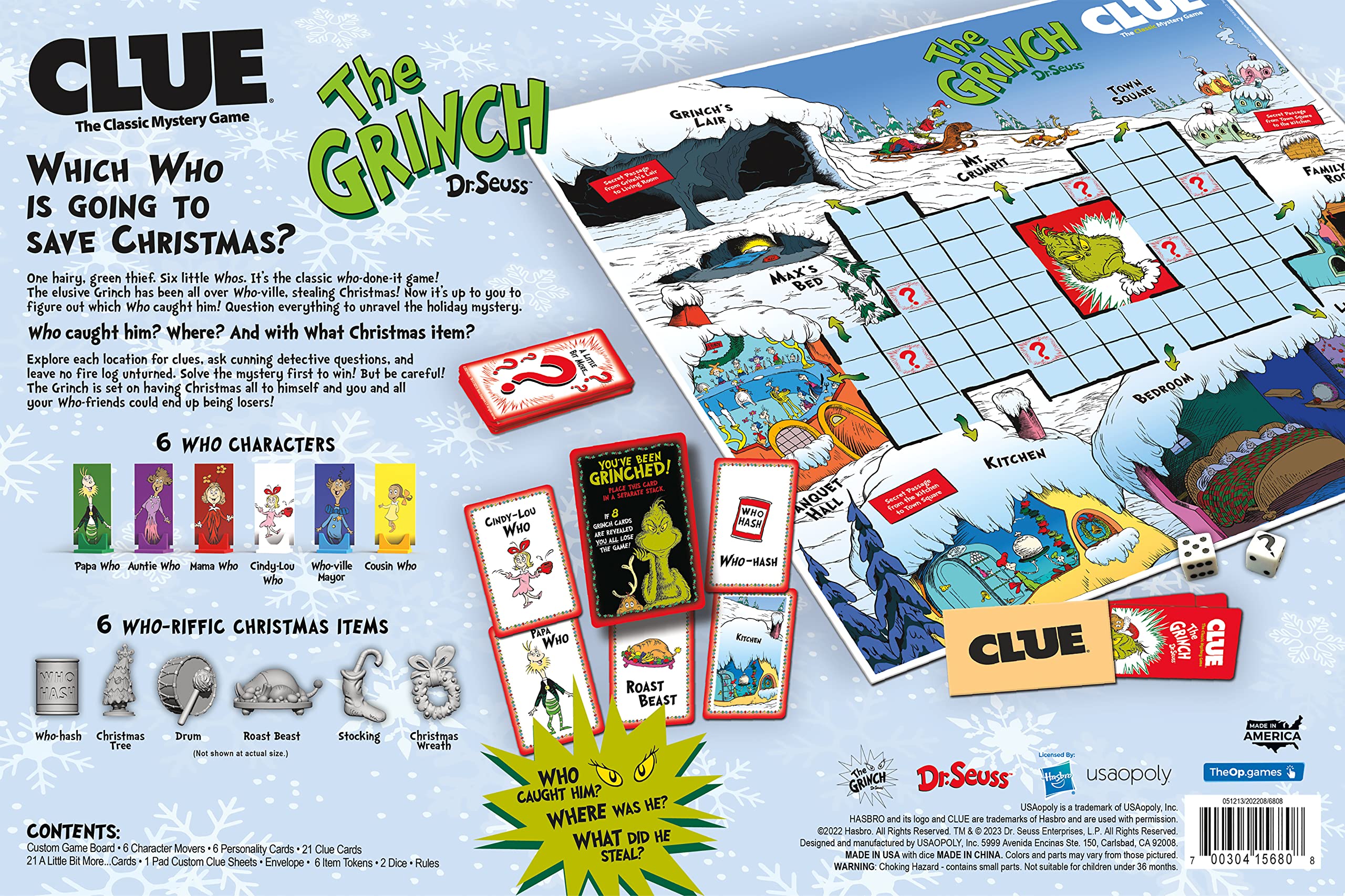 USAOPOLY CLUE Packaging art licensed Dr Seuss design for collector appeal