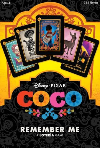USAOPOLY Coco Remember Me Lotería boards displaying bold, colorful Coco characters.