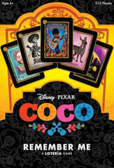 USAOPOLY Coco Remember Me Lotería boards displaying bold, colorful Coco characters.