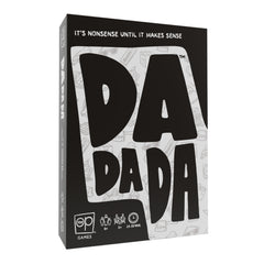 USAOPOLY Dadada box open shows the chaotic party game setup for group fun.