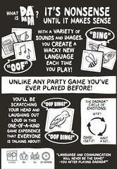 USAOPOLY Dadada card icons illustrate sounds and symbols fueling silly language play.
