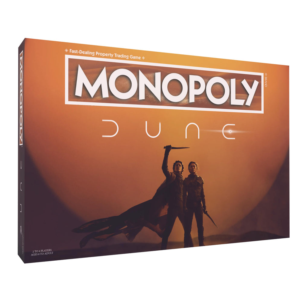 USAOPOLY Dune game board enhances strategic play on the sci-fi map.