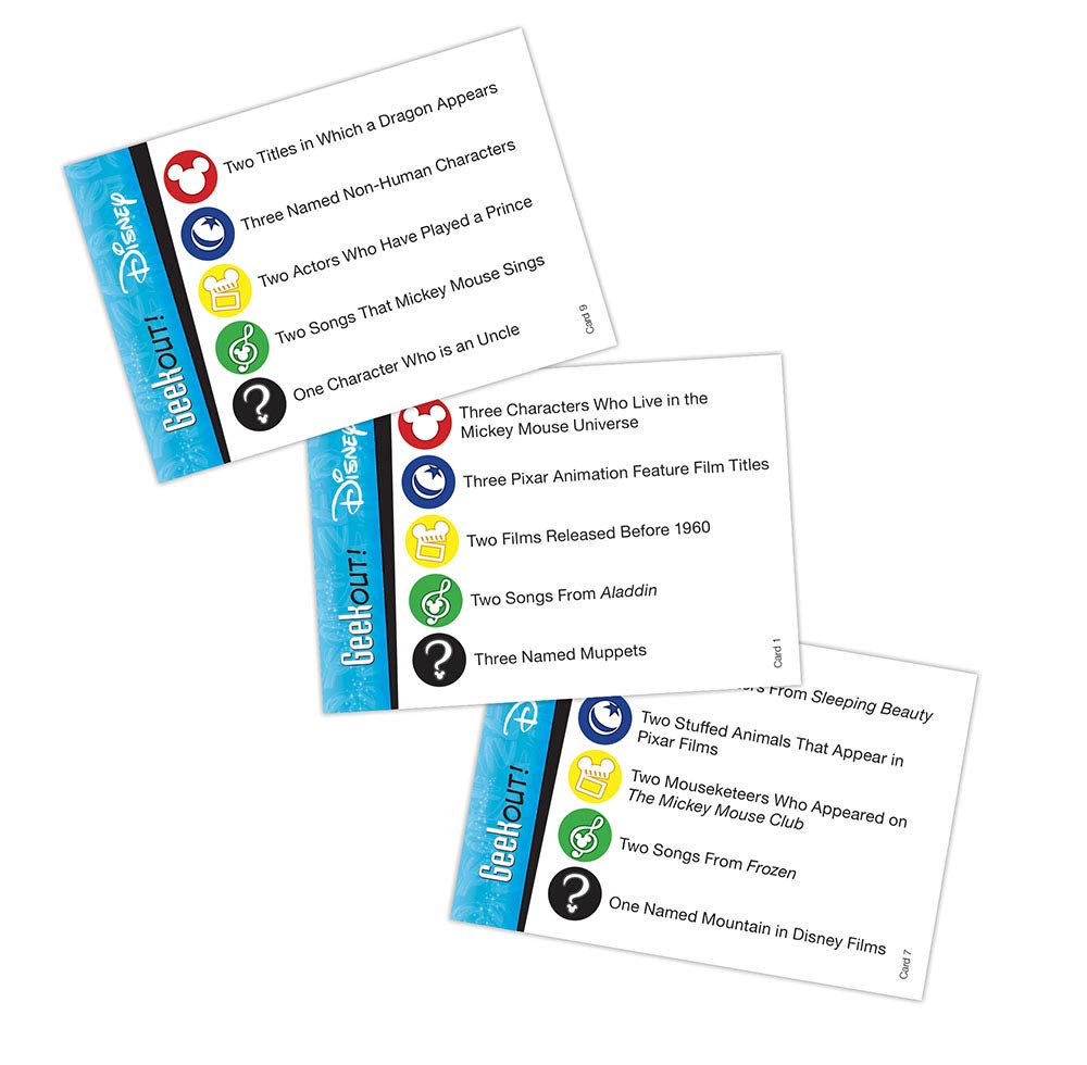 USAOPOLY Geek Out! Disney category die adds dynamic questions and twists.