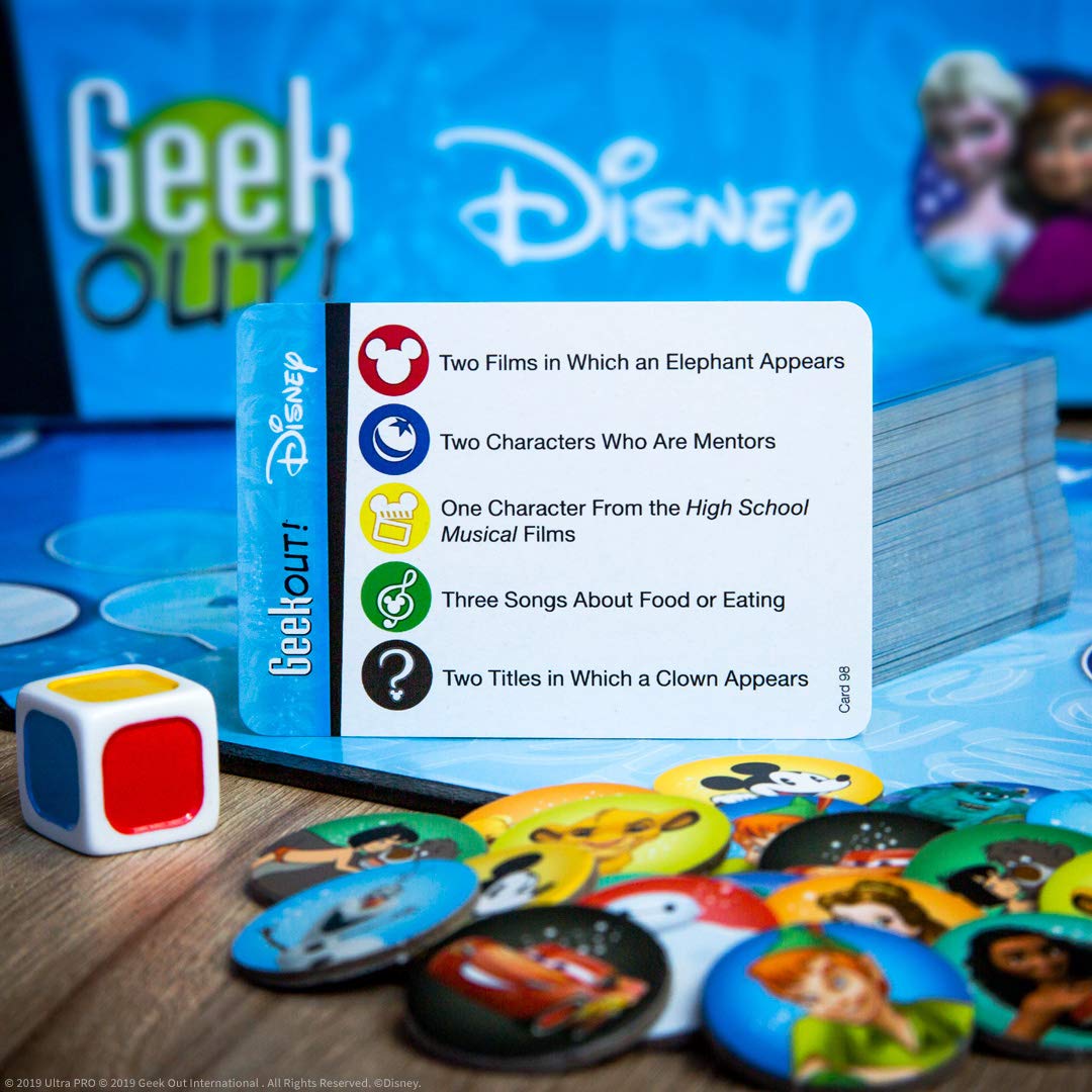 USAOPOLY Geek Out! Disney instructions guide quick setup for fast play.