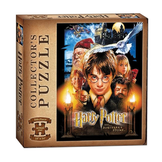 USAOPOLY Harry Potter Sorcerers Stone puzzle front cover offers magical artwork for collectors