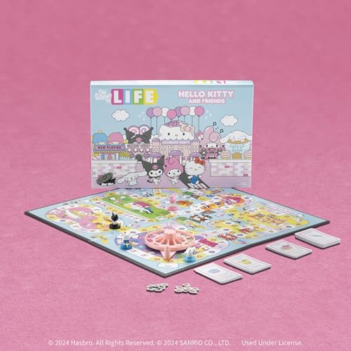 USAOPOLY Life Hello Kitty and Friends character tokens enhance gameplay and collectability.