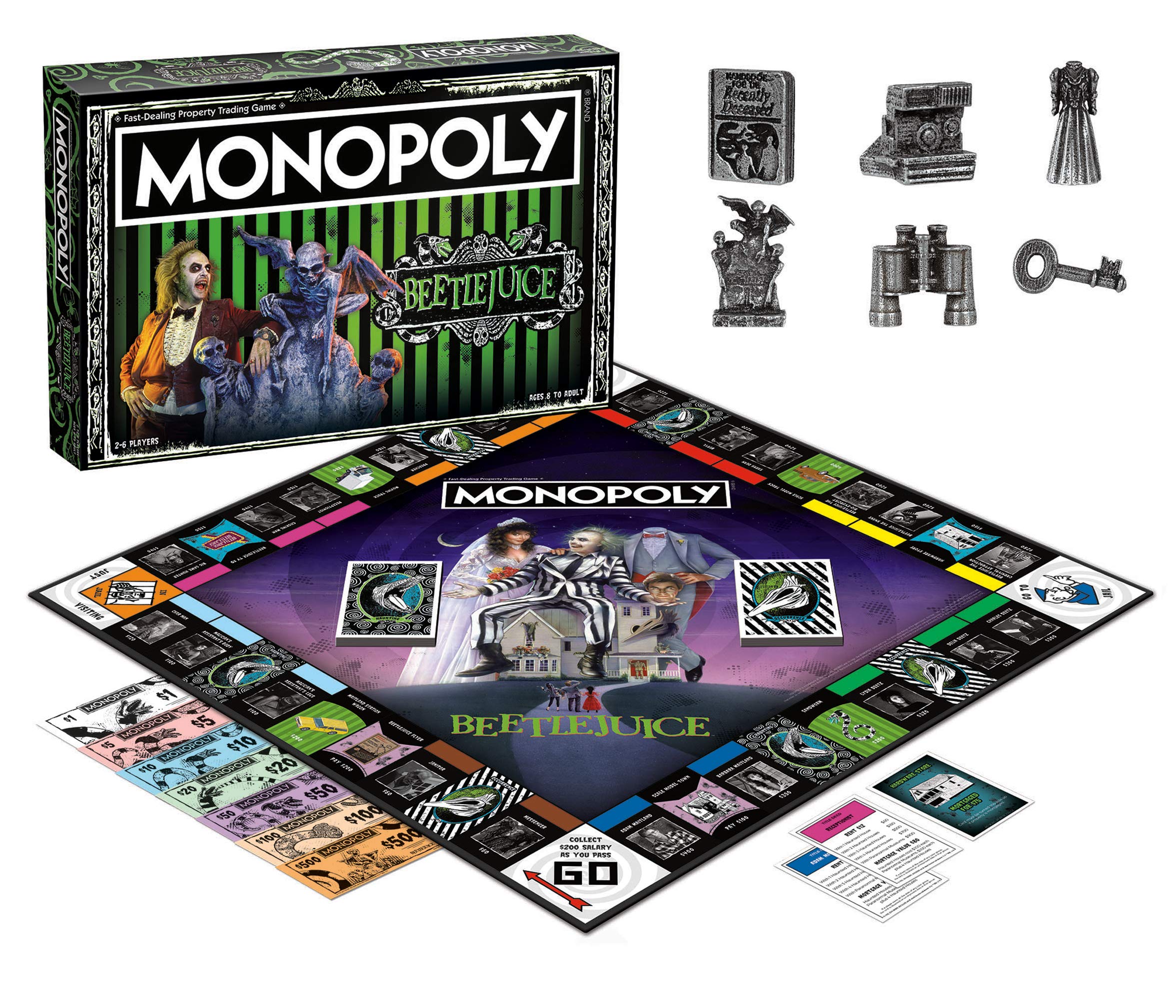 USAOPOLY Beetlejuice box art showcases licensed design for collectors