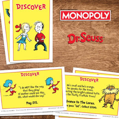 USAOPOLY Monopoly Dr. Seuss flowers used as houses on the board