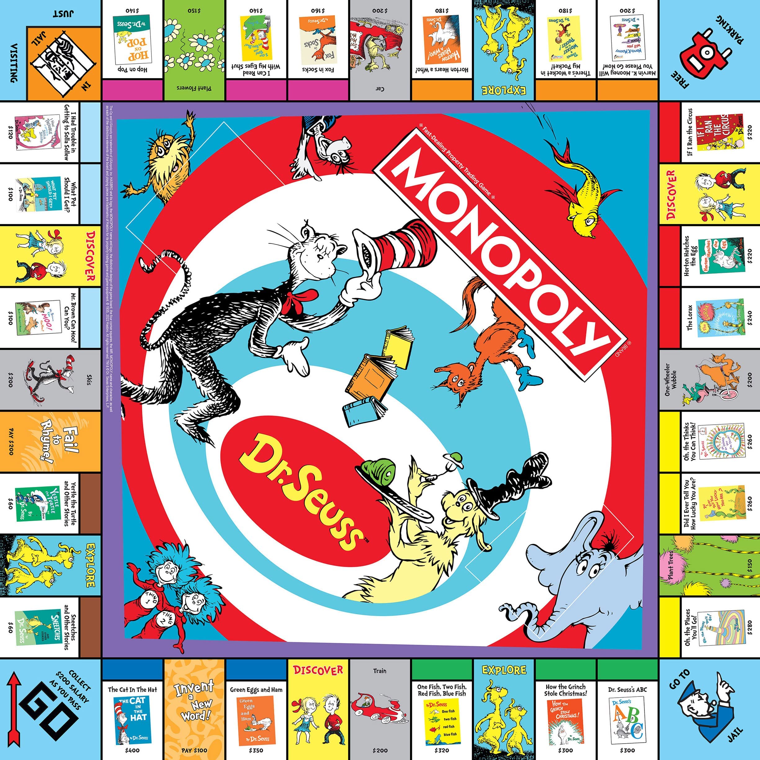 USAOPOLY Monopoly Dr. Seuss trees used as hotels for vibrant competition