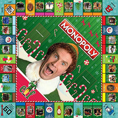 USAOPOLY Monopoly Elf box contents overview highlights all components.