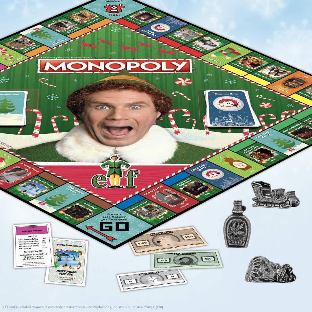 USAOPOLY Monopoly Elf token Santa's sleigh for lively group sessions.