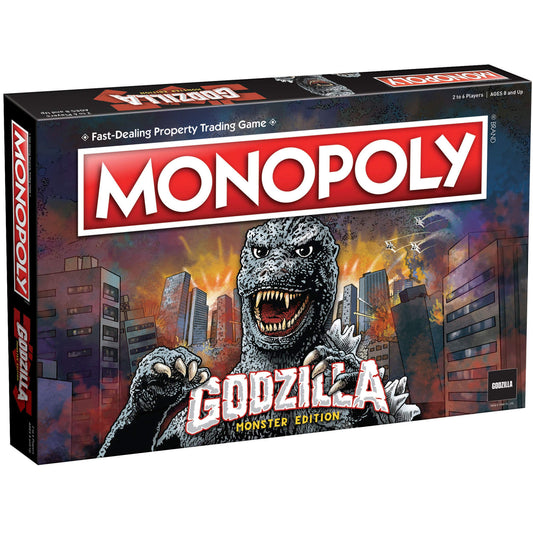 USAOPOLY Monopoly Godzilla board boosts epic family game nights with kaiju action.