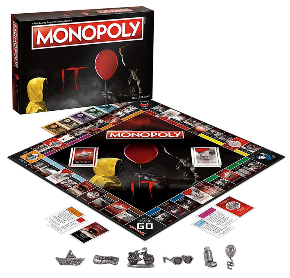 USAOPOLY Monopoly IT inhaler token adds film-inspired detail for thematic play.