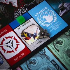 USAOPOLY Kaiju tokens collection on display during play.