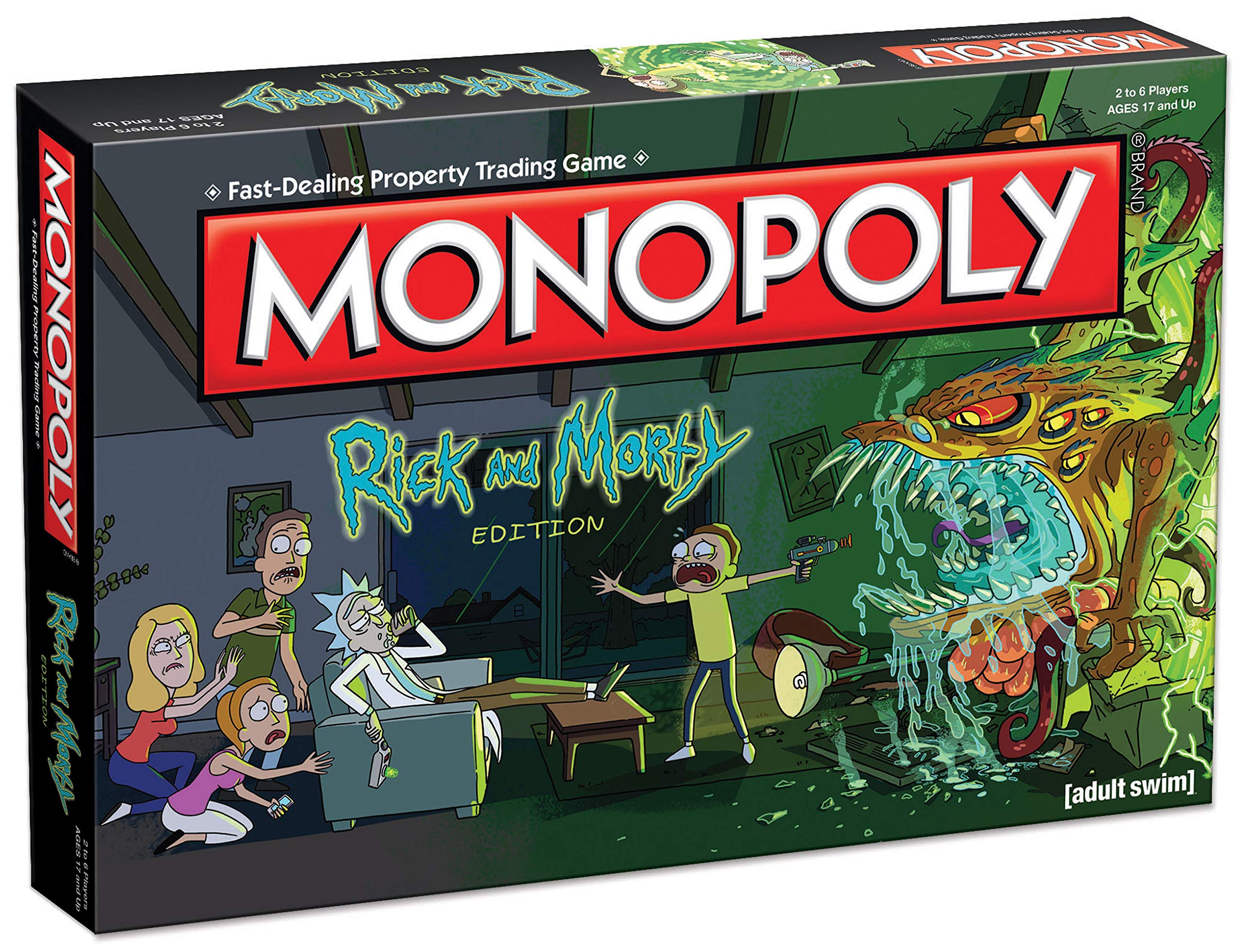 USAOPOLY Monopoly Rick and Morty board game cover art for immersive interdimensional play