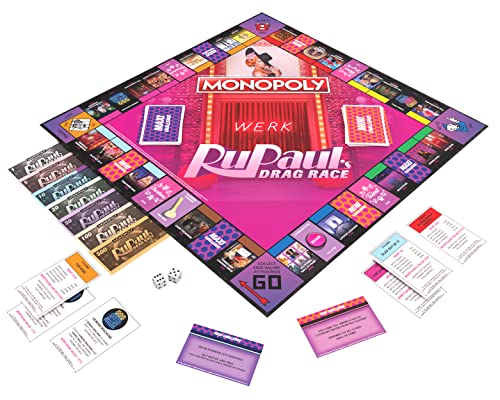 USAOPOLY Monopoly RuPaul's Drag Race title deed cards for bold property deals