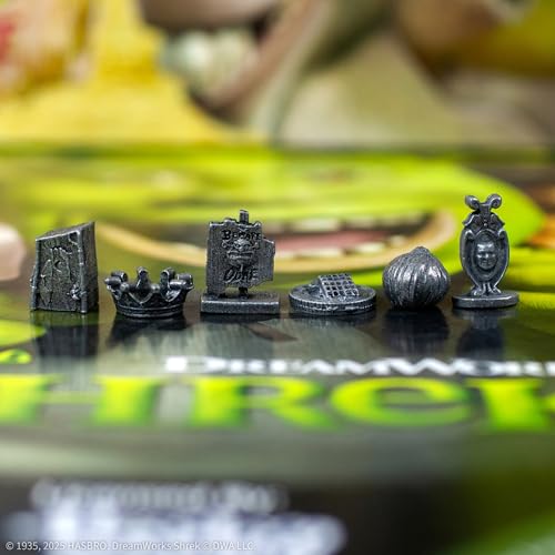 USAOPOLY MONOPOLY Shrek Edition character cards introduce beloved fairytale heroes