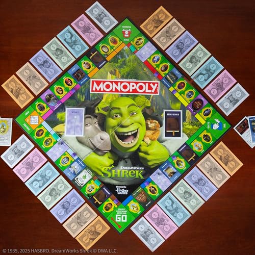 USAOPOLY MONOPOLY Shrek Edition tokens bring character flair to play