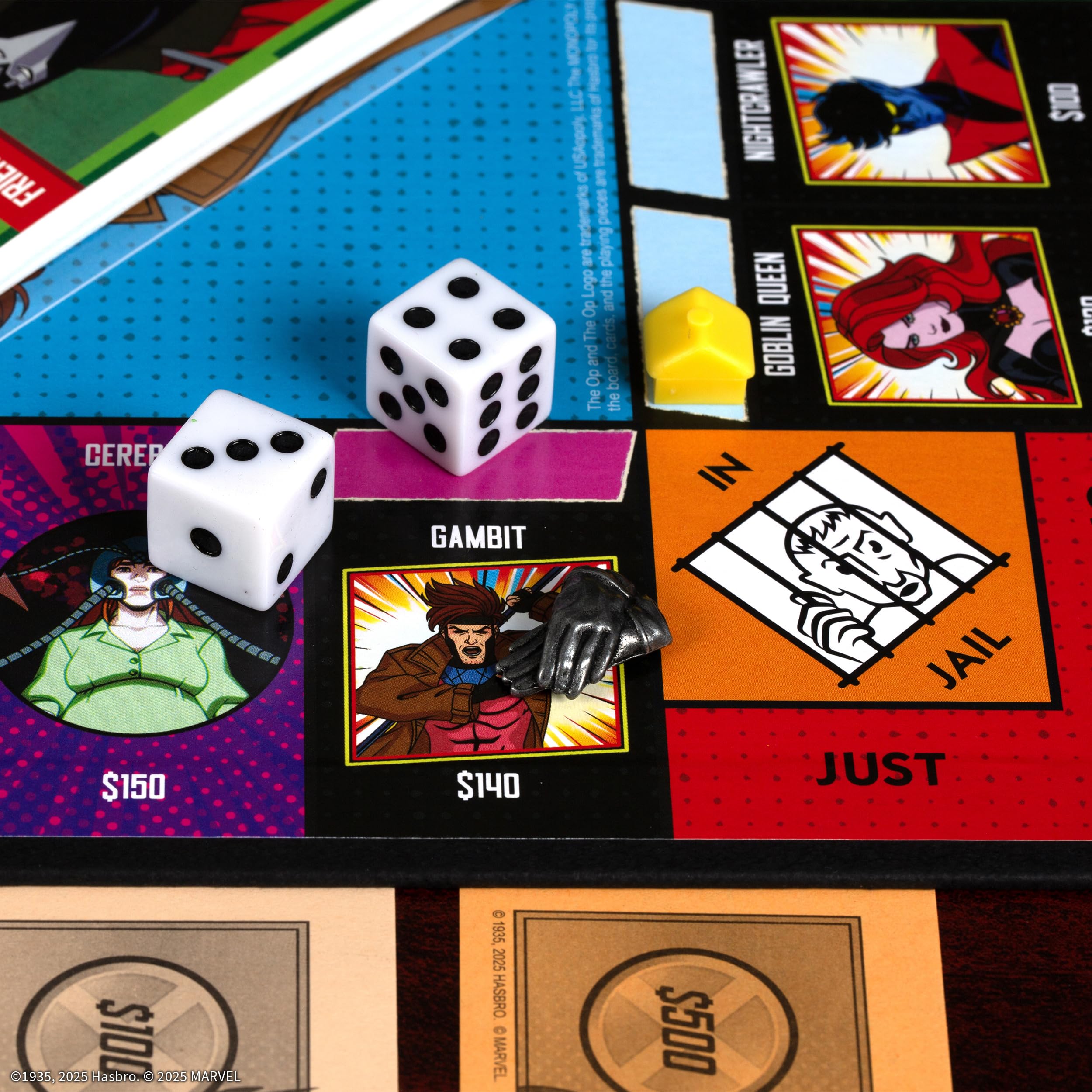USAOPOLY Monopoly X-Men 97 Edition token: Gambit’s Cards signals bold draws.