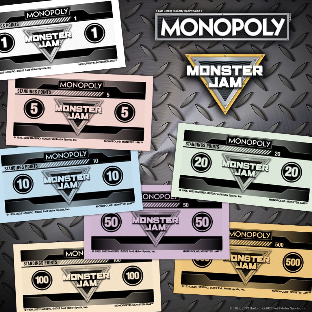 USAOPOLY Monster Jam trophy token highlights victory moments.