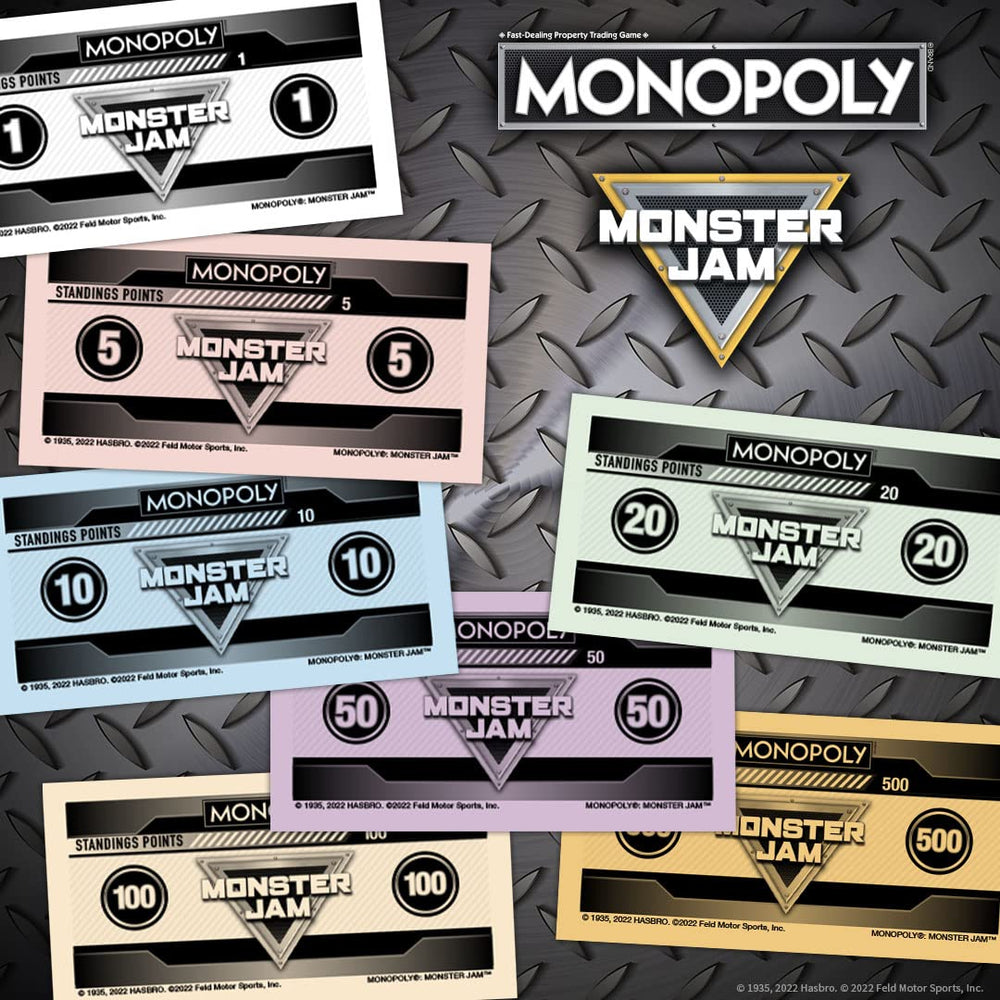 USAOPOLY Monster Jam trophy token highlights victory moments.