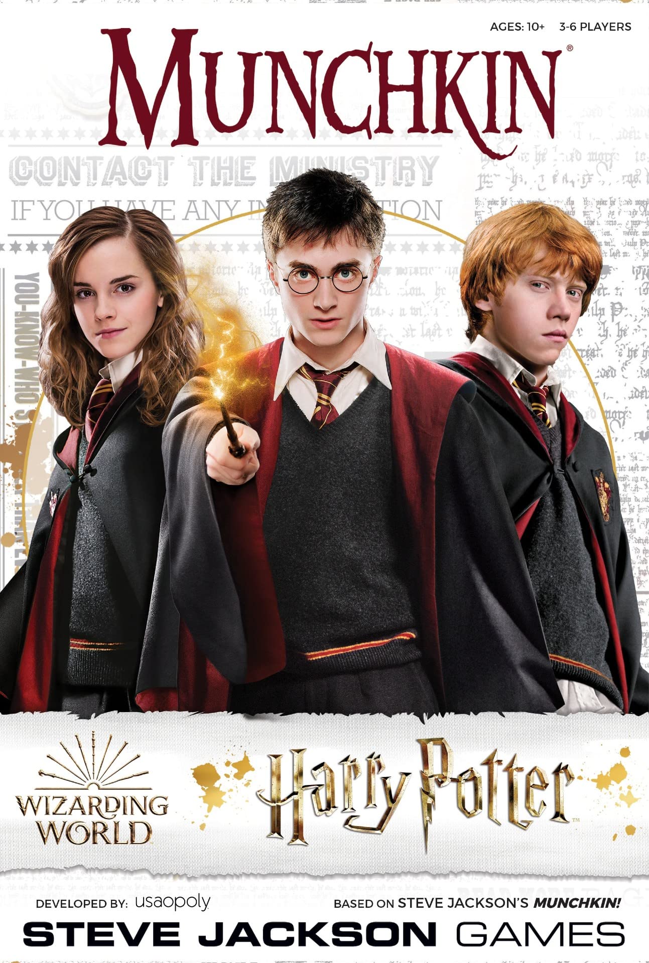 USAOPOLY Munchkin Harry Potter components add variety to house-based play.