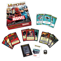 USAOPOLY Munchkin Marvel Edition with a custom Marvel die for tactile flavor