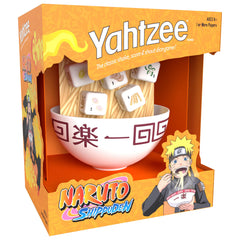 USAOPOLY Naruto Shippuden Yahtzee ramen bowl dice cup for family game nights.