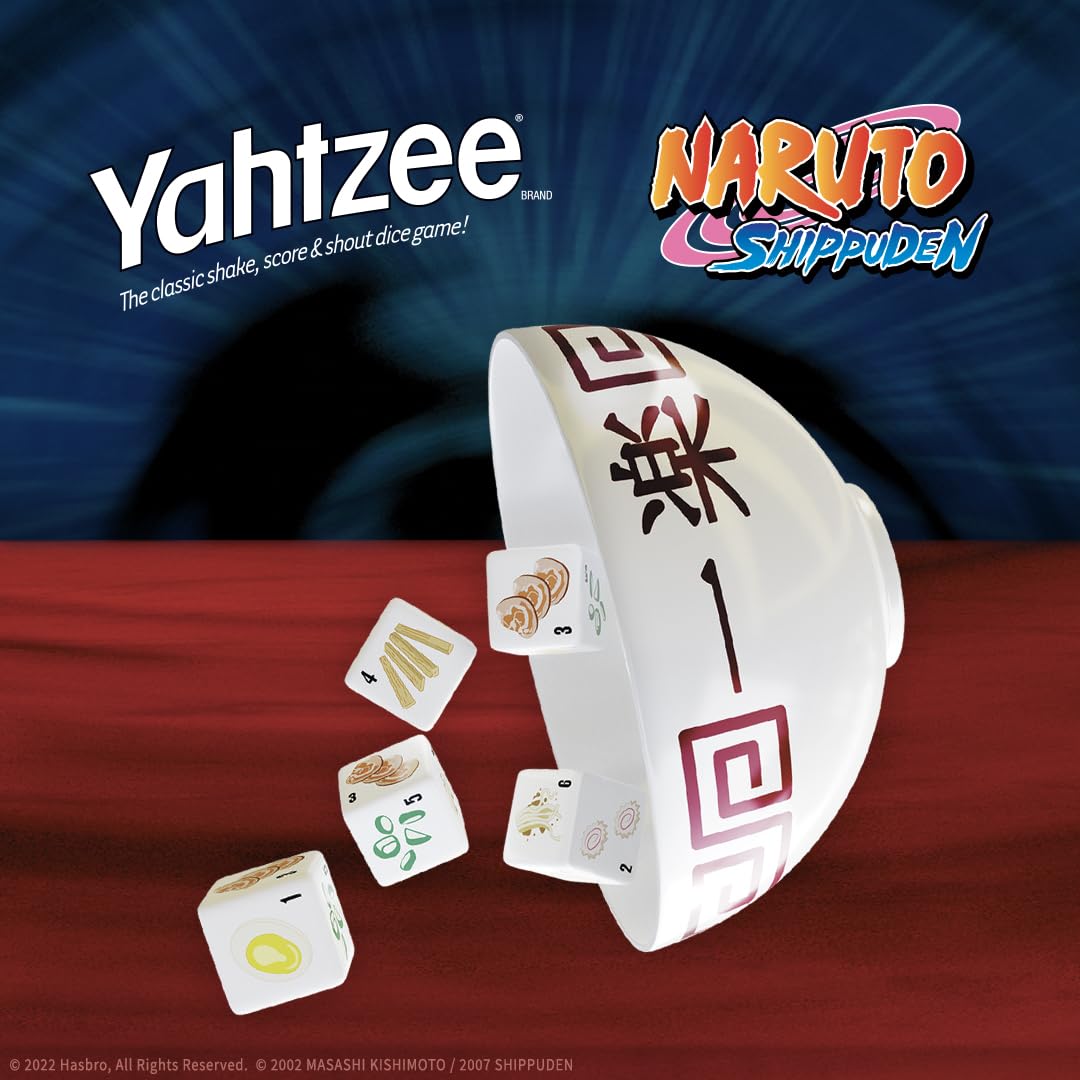 USAOPOLY Naruto Shippuden travel-friendly dice game set for on-the-go fun.