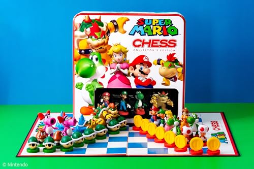 USAopoly Super Mario chess set board-layout helps plan moves on a themed board