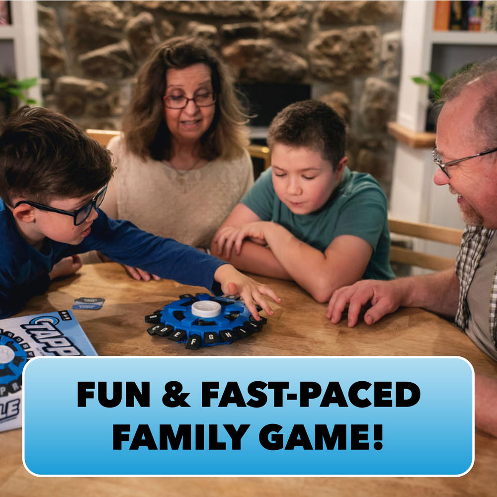 USAOPOLY Tapple portable wheel shows easy-carry design for on-the-go game nights.