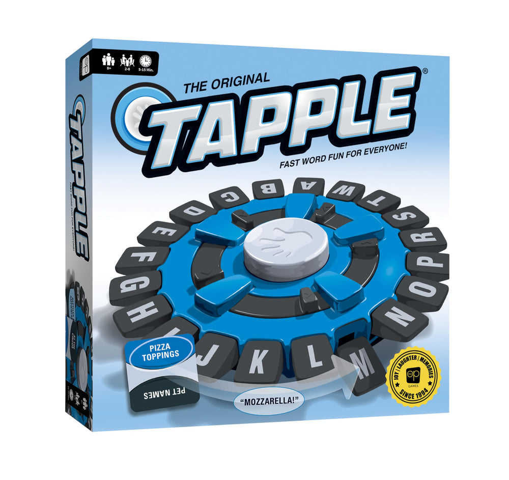 USAOPOLY Tapple wheel close-up highlighting built-in timer for fast word play.